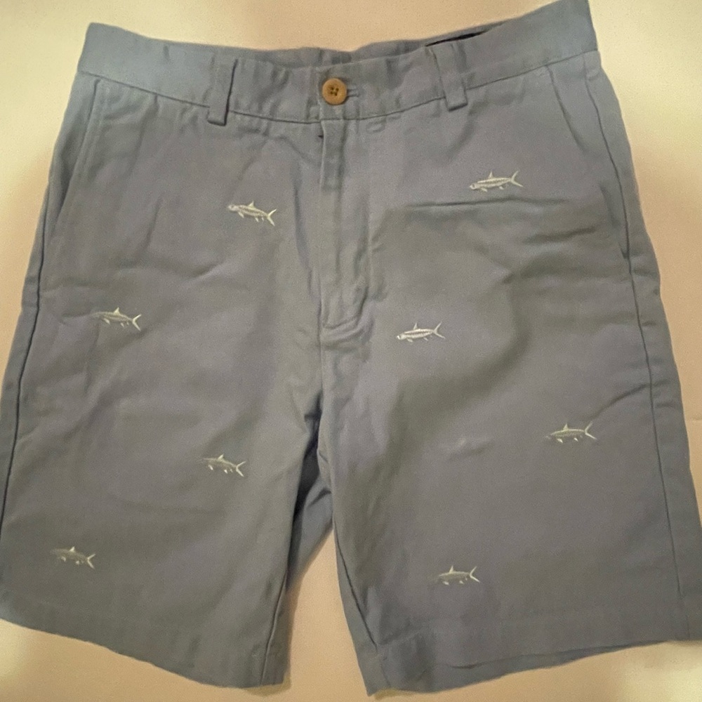 Men’s Light Blue Vineyard Vines Fish Embroidered Shorts Size 30